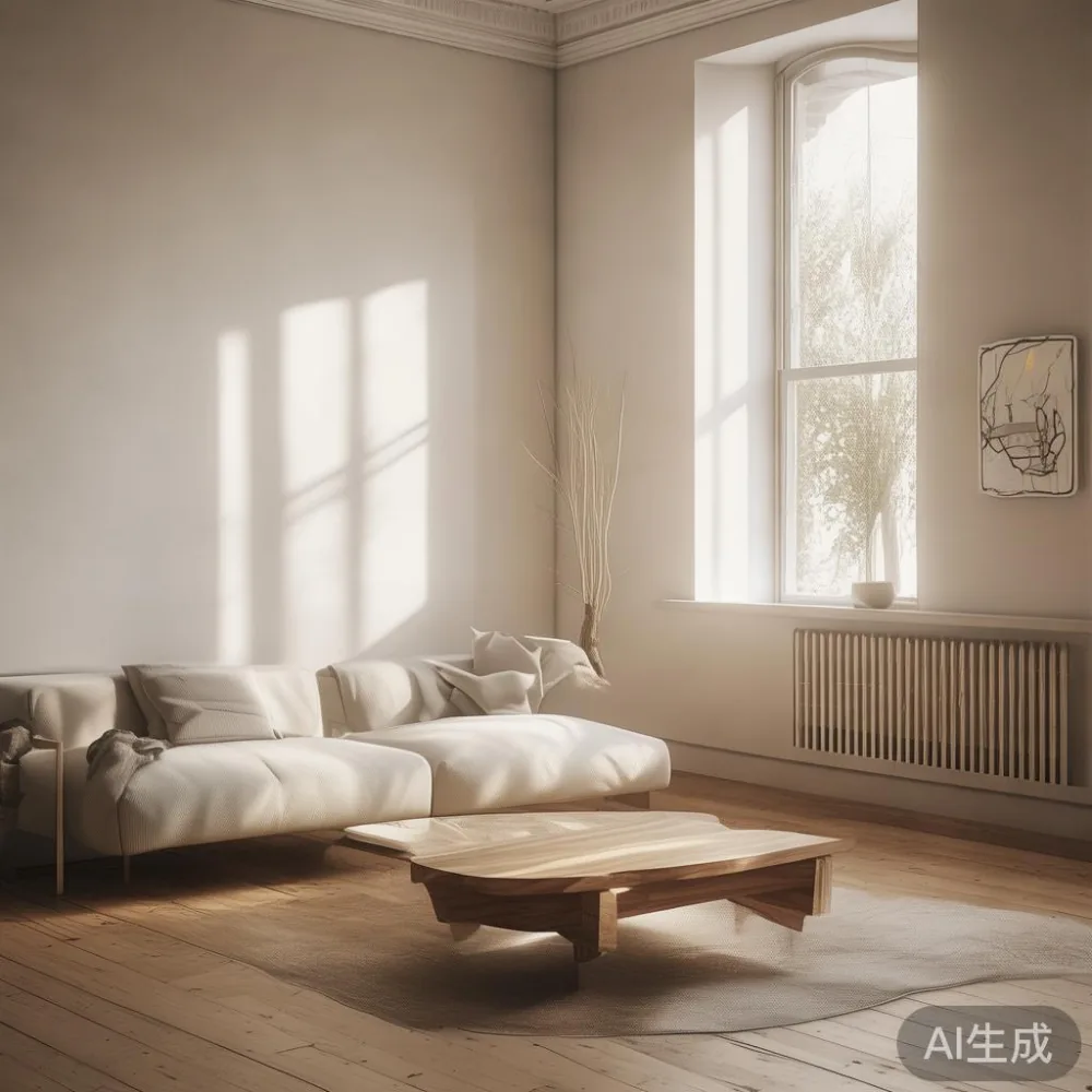 Modern Scandinavian sofa in a light-filled living room