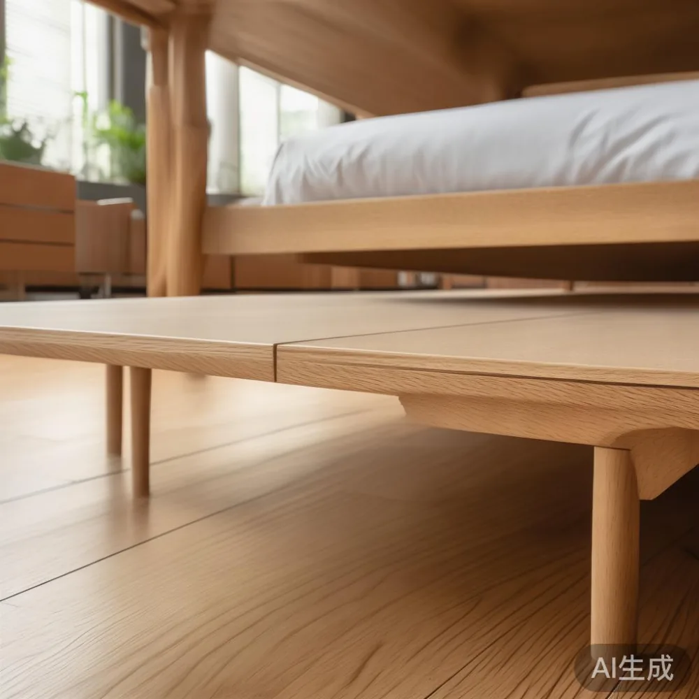 Beyond the Surface: Understanding Real Costs of Veneer and Solid Wood — detail of the base and leg construction on a bed